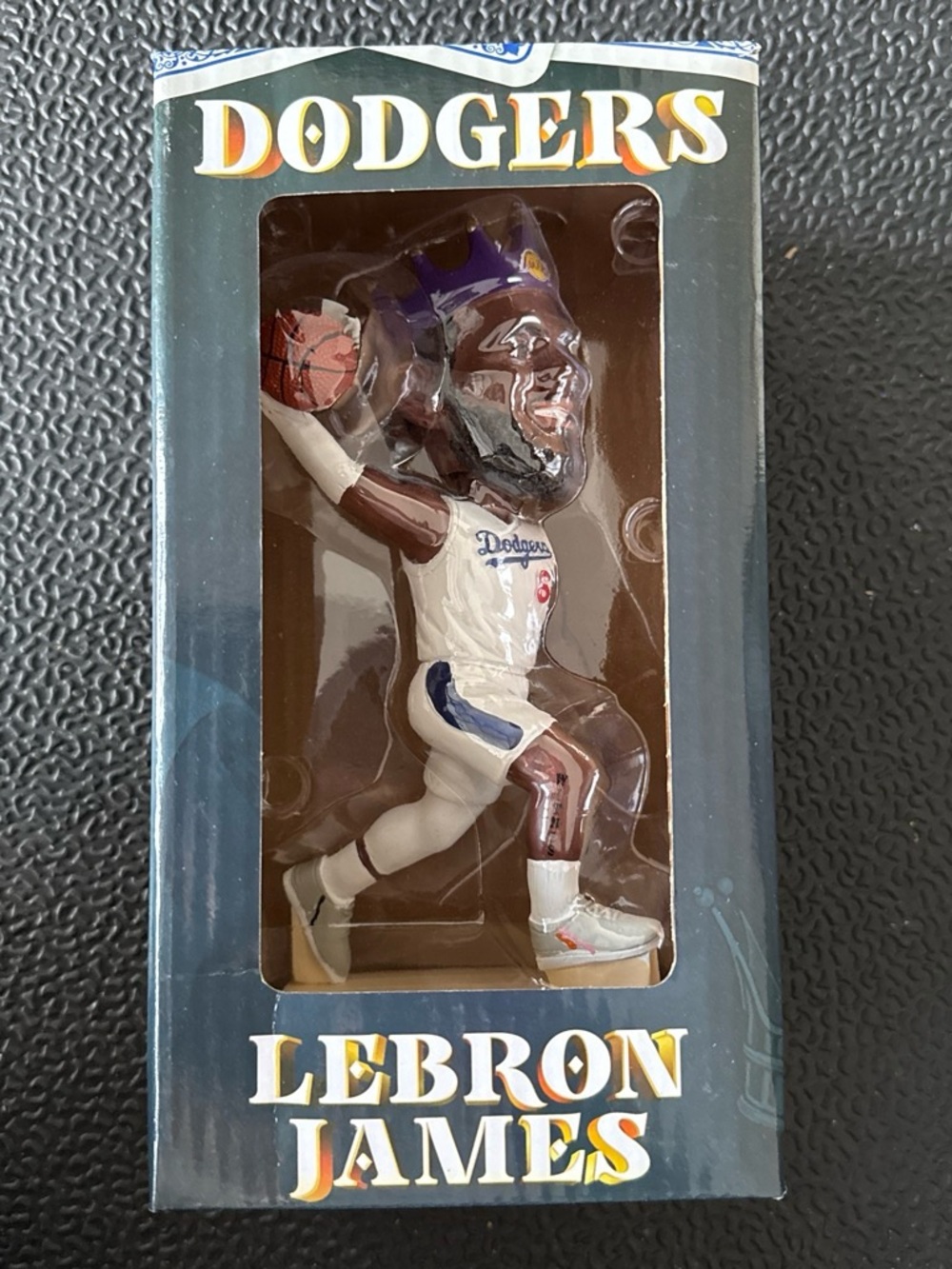 Dodgers White and Blue Basketball Figurine